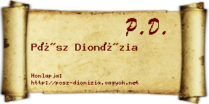 Pósz Dionízia névjegykártya